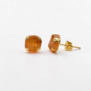 Pendientes de tuerca de citrino amarillo certificado al por mayor para mujer, chapados en oro de 14K, con gema de piedra natural en bruto, joyería minimalista, regalo - Product Image 1