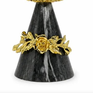 Luxury Gold Metal <b>Bakhoor</b> Burner Mabkhara Arabic <b>Oud</b> Cypress Incense Black Marble Base Home Aromatic Fragrance Decor - Product Image 2