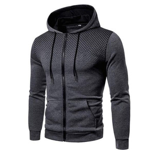 <b>Men</b> Hooded Zipper Sweatshirt <b>Black</b> Red Dot Print Casual Knitted Polyester Autumn Wear Regular Fit - Product Image 2