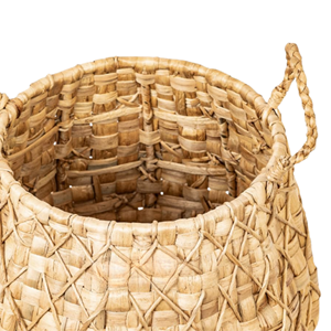 Maceta rústica artesanal de jacinto de agua natural con asa, maceta rústica, tejida a mano en Vietnam para un hogar acogedor y un hotel elegante - Product Image 5