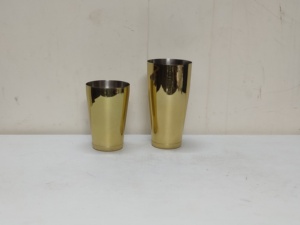 Solid Brass Handmade Boston Shaker Set of 2 Pcs with 28 oz & 18 oz Capacity No Handle Luxury <b>Bar</b> <b>Tools</b> - Product Image 2