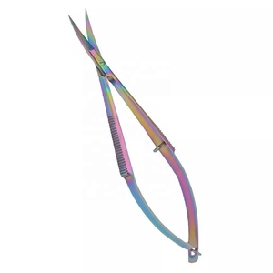 Nuevas tijeras micro para pestañas con acción de resorte, para cutículas, manicura y cejas, ecológicas, extra afiladas, curvadas, de acero inoxidable, estilo ruso. - Product Image 2