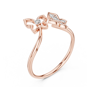 Anillo de Mariposa con Diamante Cultivado en Laboratorio, Chapado en Rodio, Oro Blanco de 18 Quilates, para Compromiso, Boda, San Valentín, Uso Diario - Product Image 5