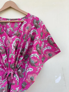 Vestido Kaftán Informal de Verano con Estampado Floral Tropical, sin Mangas, de Algodón, para Mujer, Playa, Islas del Pacífico Asiático - Product Image 4