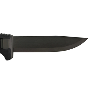 Couteaux de plein air à lame fixe noire avec lame à revêtement foncé, poignée texturée antidérapante, étui de protection et passant de ceinture pour le camping - Product Image 2