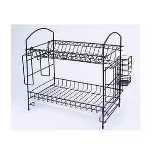 Escurridor de platos metálico funcional con múltiples compartimentos de almacenamiento, calidad de construcción premium que garantiza una larga vida útil. - Product Image 5