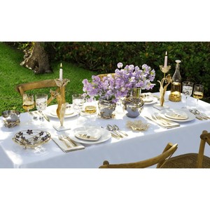 Aluminum <b>Silver</b> Hammered <b>Candlestick</b> Holders with Gold Berry Accents for Birthday & Home Decoration - Product Image 6