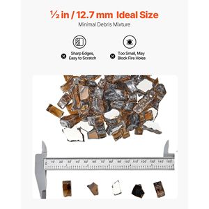 Vetro per Focolare ad Alta Temperatura 20 LBS/9.0 KG, Pietre Riflettenti Senza Fumo da 1/2 Pollice/12.7 mm per Caminetti e Accessori - Product Image 5