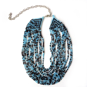 Elegant Handwoven Black Beaded <b>Statement</b> <b>Necklace</b> Luxury Bohemian Choker Fashion Jewelry for Women Gift Party Wear - Product Image 5
