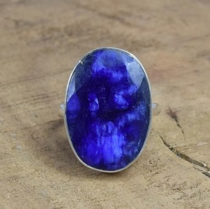 Bague en argent sterling 925 avec saphir bleu naturel ovale, fabrication artisanale, bijoux élégants, fournisseur de bijoux fins - Product Image 2