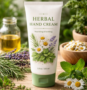 Crema de Manos Herbal al por Mayor con Aloe Vera y Manteca de Karité, Marca Privada OEM, Crema Hidratante y Reparadora Intensiva para la Piel - Product Image 1