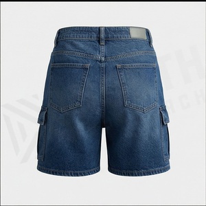 Shorts en jean vintage pour femme, taille haute, déchirés, coupe droite, délavés, coupe classique, décontracté, streetwear, vêtements de mode - Product Image 2