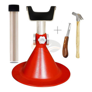 Support de fermeur de sabots robuste taille standard pour chevaux avec doubles supports magnétiques pour outils, conception réglable et durable, rouge vif - Product Image 1