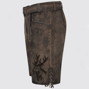 Shorts en cuir véritable brodés traditionnels bavarois pour hommes |   Taille haute grande taille, écologique, personnalisé, été - Product Image 3