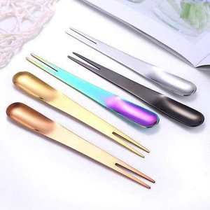 Wholesale Custom Titanium Stainless Steel Fruit <b>Fork</b> and Knife Eco Friendly Salad Fruit Dining Cutlery Set - Product Image 4