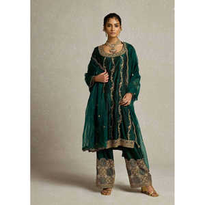 Conjunto de Top y Bottom de mujer de diseñador con Dupatta para ropa de fiesta - Product Image 4