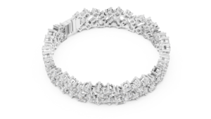 Anillo de Oro Blanco de 18K con Diamantes Corte Radiante Certificados por IGI, 90 Piedras, 14.45Ct, Diseño de Lujo para Novia o Fiesta - Product Image 3