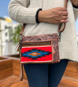 Nouveau Western usiné en cuir gland selle couverture bracelet fronde sac à main de haute qualité usiné à la main cousu sac à main femmes Mini sac à main - Product Image 3