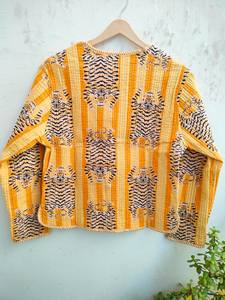 เสื้อแจ็คเก็ตผ้าฝ้ายถักลายพิมพ์เสือดาวสไตล์อินเดียสุดฮิตปี 2026 สีสันสดใสสไตล์โบโฮ ของขวัญสำหรับเธอ - Product Image 4