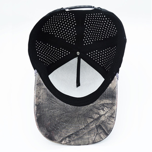 Custom Logo Camouflage Hat 5 Panel Rope Waterproof Structured Nylon Laser Perforated Trucker <b>Baseball</b> Hat Snapback <b>Caps</b> - Product Image 6