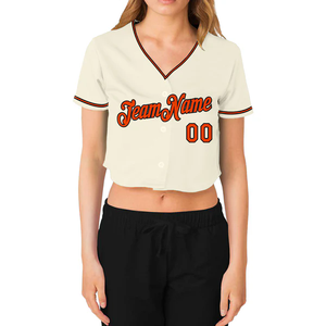 Lightweight Women Crop <b>Baseball</b> Jersey Sublimated Mesh Breathable Anti-Wrinkle Quick Dry Customizable High Quality Wholesale - Product Image 3