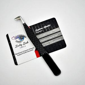 Pince à cils premium à 90 degrés, pointe en fibre noire personnalisée, marque privée, en acier inoxydable, pour volume, durable, LUCKY - Product Image 5