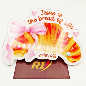 Ornement religieux chrétien en acrylique de forme personnalisée, motif cils, imprimé UV, verset biblique, décoration intérieure religieuse, fournisseur OEM ODM - Product Image 2