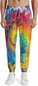 Pantalon de jogging décontracté pour homme, en coton tricoté, léger, écologique, tie-dye, taille élastique avec cordon de serrage, idéal pour l'été - Product Image 2