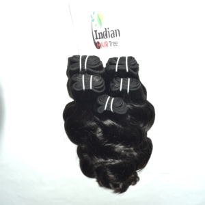 Extensions de cheveux naturels indiens Remy vierges, ondulés, pas chers, avec pointes coupées droites, peuvent être teints et décolorés, pointes épaisses, pose à la machine - Product Image 2