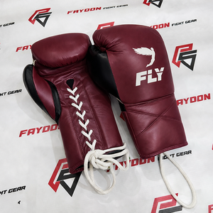 Guantes de Boxeo de Cuero Borgoña Personalizados Profesionales Nuevos OEM, con Absorción de Humedad y Cierre de Gancho y Bucle - Guantes para Entrenamiento de Combate - Product Image 1