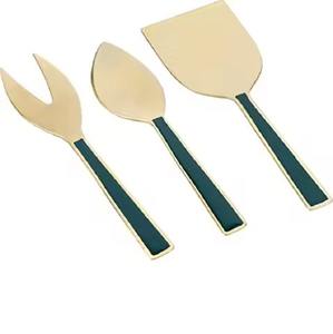 Ensemble de couteaux à fromage en métal pour présentation de buffet moderne, outils professionnels pour trancher le fromage - Product Image 1