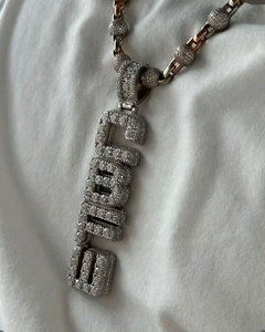 Collier Pendentif Jésus Chrétien Plaqué Or 14 carats avec Moissanite, Chaîne Cubaine Hip Hop, Design Croix, Bijoux Unisexe - Product Image 4