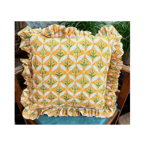 Funda de Cojín Bohemia Hecha a Mano de Algodón, Estampada con Bloques, Ecológica, Duradera y Suave, para Hogar, Hospital, Hotel - Product Image 1