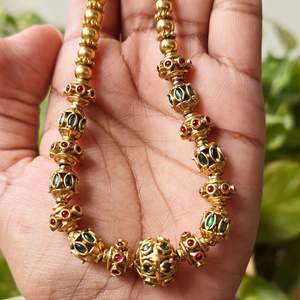 18K Gold Plated Brass Long Link Chain with Cubic Zirconia and Imitation Pearl for Wedding - Product Image 4