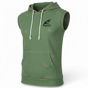 Camiseta sin Mangas de Alta Calidad OEM, Chaleco Deportivo Ajustado para Gimnasio, Camiseta con Capucha para Fisicoculturismo, Prenda Básica de Algodón Mezclado - Product Image 3