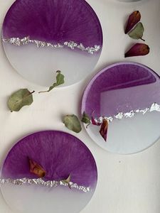 Vintage Resin 5mm <b>Coaster</b> Set <b>for</b> Bar Accessories and <b>Drink</b> Serving Protection - Product Image 5