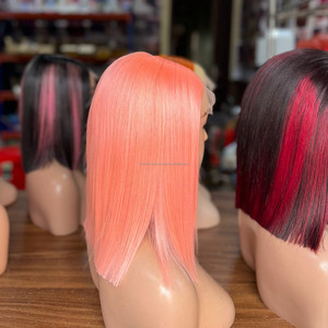 Perruques en cheveux humains bruts vietnamiens les plus vendues, perruques Lace Front sans colle, style bob court, couleur et texture personnalisables - Product Image 4