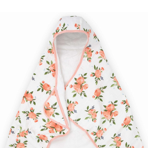 100% Cotton Printed Fleece Baby Hooded <b>Towel</b> Breathable Bath <b>Wrap</b> Poncho Newborn Toddler Kids Bathroom Water Absorption - Product Image 4