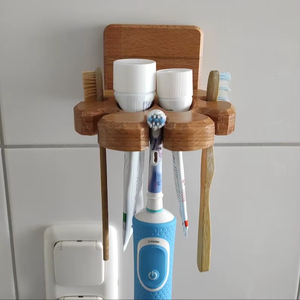 Luxury Solid Wood Toothbrush Holder For Hotel Bathroom <b>Vanity</b> Decor And Premium Guest Room Accessories - Product Image 1