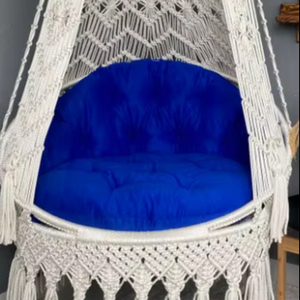 Beige Cotton <b>Macrame</b> Swing, <b>Hanging</b> <b>Chair</b>, Hängesessel, Swing <b>Chair</b>, <b>Macrame</b> Rocking Swing <b>Chair</b>, <b>hanging</b> <b>chair</b> indoor - Product Image 1