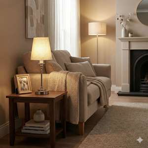 Lámpara de Mesa Moderna con Pantalla de Tela, Bombilla Magnética, Funciona con Batería, Control Remoto, LED - Product Image 2