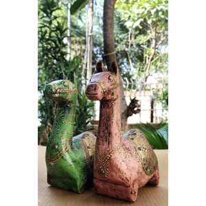 Escultura de decoración de camello y ciervo de madera modelo 1 - Product Image 3