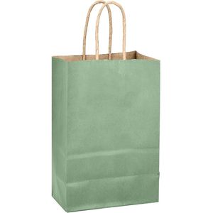 Sacchetti Regalo in Carta Verde Acqua con Manici, Confezione da 24 Pezzi, 21x15x8 cm, Sacchetti per Bomboniere - Product Image 3