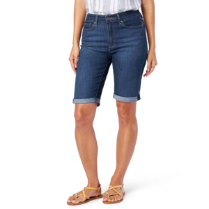 Pakistan ODM Casual Vintage <b>Denim</b> Shorts Women Regular Fit Mid Waist Breathable <b>Stretch</b> Fabric Button Fly Windproof Quick Dry - Product Image 1