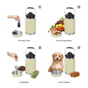 64oz Double-Wall Stainless Steel Insulated <b>Bottle</b> with Portable Snack Box and Travel Mug with <b>Dog</b> Bowl - Product Image 5