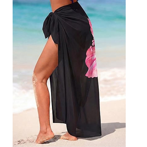 ผ้าซารองพิมพ์ลายโลโก้ตามสั่งสำหรับผู้หญิง ผ้าคลุมชายหาด ผ้าฝ้ายน้ำหนักเบา ชุดว่ายน้ำบิกินี่ ขายส่ง - Product Image 2