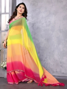 KV Ombre บอลลีวูดสไตล์ georgette Saree - Product Image 4