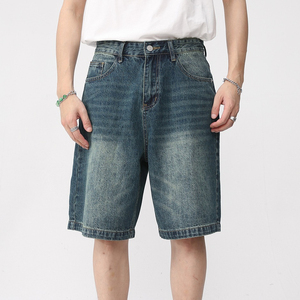 Shorts en jean décontractés pour hommes en gros – Qualité supérieure, taille élastique, style streetwear estival, 100 % coton tissé - Product Image 3