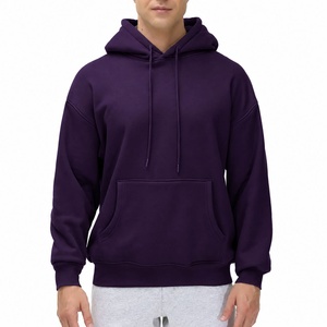Sweat-shirt à capuche unisexe, coupe classique, 100 % coton molletonné, décontracté, avec poches, pour l'hiver, respirant, tricoté, couleur unie - Product Image 1