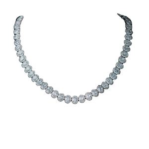Collar de Cadena de Tenis Ovalada de Plata de Ley con Moissanita al por Mayor, Estilo Hip Hop, 10 mm, Oro Blanco, Incrustaciones de Circonitas, Claridad VVS, 16-24 Pulgadas - Product Image 1